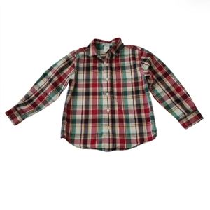 JANIE AND JACK PLAID BUTTON DOWN LONGSLEEVE SHIRT SZ 5